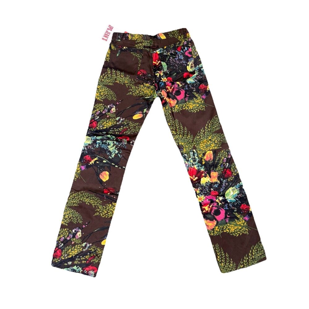 90s Jean Paul Gaultier JPG JEAN'S Satin Brown Floral Pants RARE NEW WITH TAG 28 - Picture 5 of 16